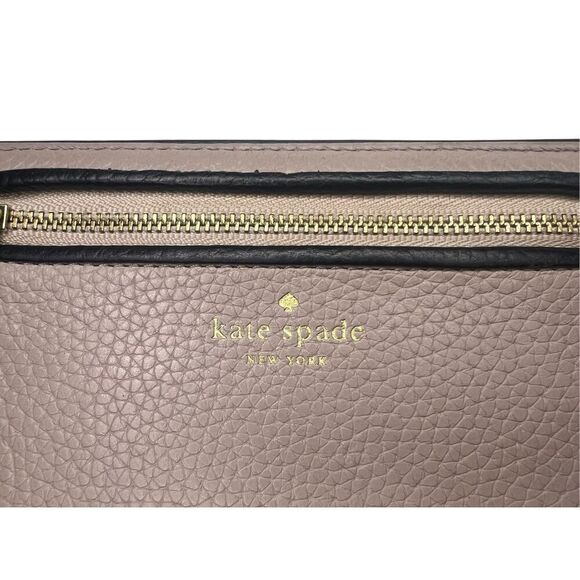 Kate Spade New York Chester Street Neda Wallet Beige Black Clutch Leather Tassel - Picture 4 of 7
